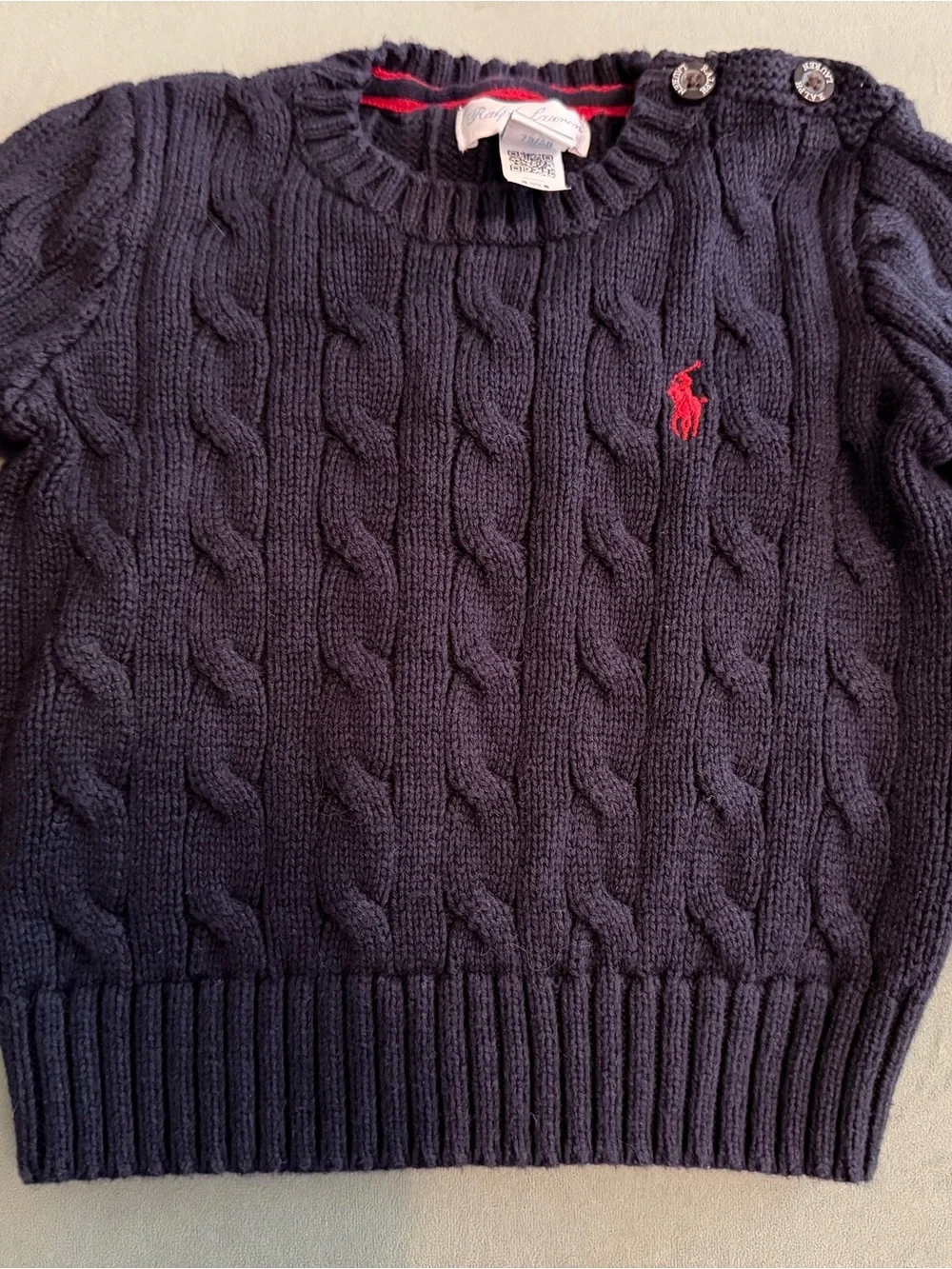 Ralph Lauren Baby Boy Navy Cable Knit Sweater 9 months